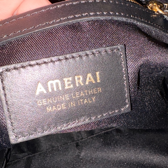 Amerai Made in Italy Black Leather Large Hobo Shoulder Bag - Picture 13 of 14